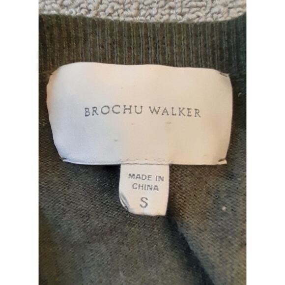 Brochu Walker Womens S Olive‎ Green Long Sleeve Knit Sweater Top - Picture 3 of 14